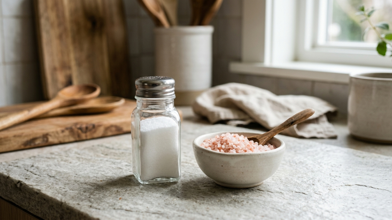 O sal de cozinha brasileiro é obrigado por lei a ter iodo desde 1953 porque o país tinha regiões inteiras com bócio, e o sal rosa importado que virou moda não cumpre essa exigência