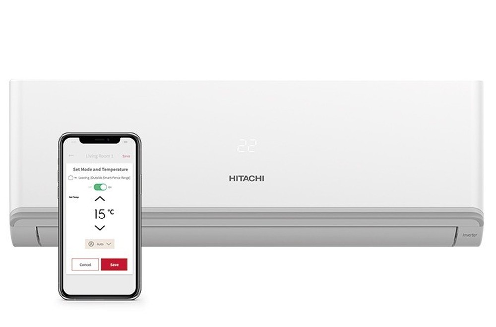 Compressor rotativo DC Inverter ajusta a rotação em vez de simplesmente ligar e desligar, o que reduz os picos de consumo e mantém a temperatura do ambiente mais estável ao longo das horas de uso contínuo do aparelho — Foto: Reprodução / Hitachi