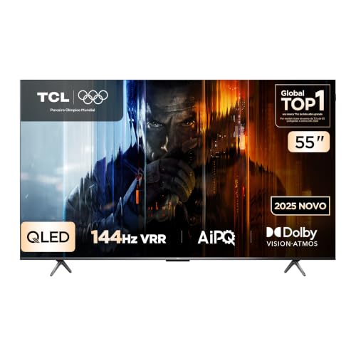 TCL QLED Smart TV 55' 55P8K 4K UHD Google TV 144Hz Google Assistente Dolby Vision Dolby Atmos Design Sem Bordas