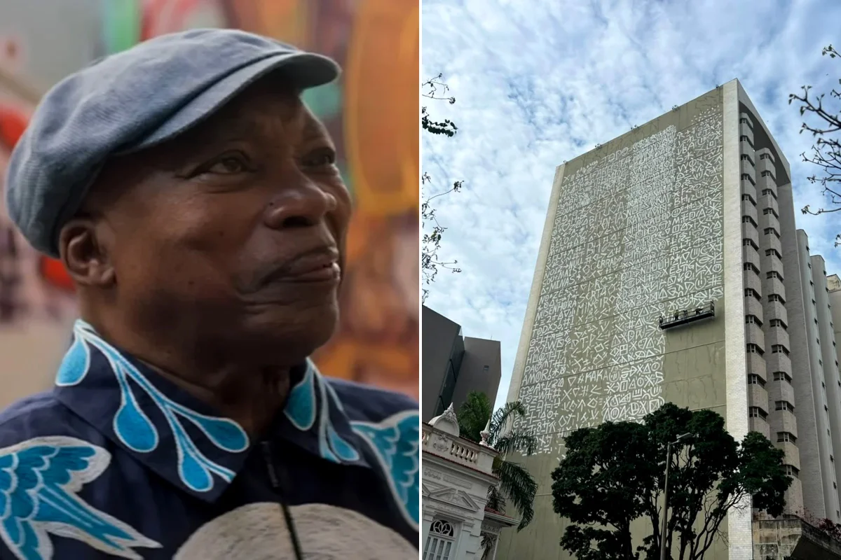 Mural gigante em homenagem a Milton Nascimento ganha forma em BH