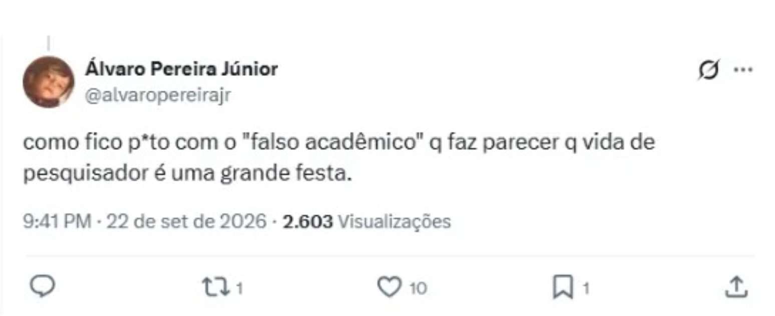 Álvaro voltou a criticar a forma como Gil apresenta a rotina ligada à pesquisa acadêmica
