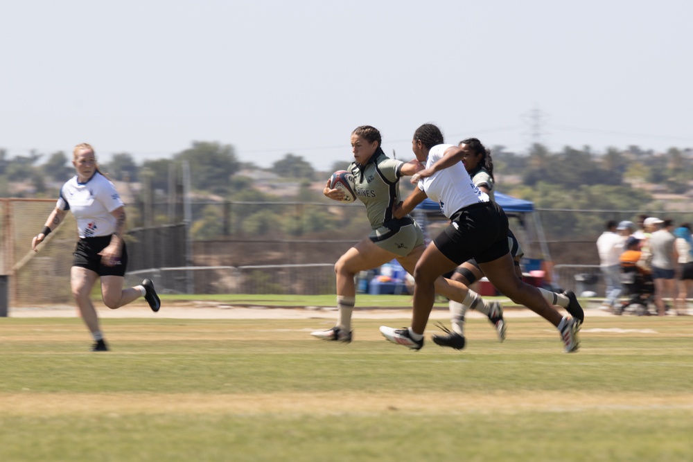 Imagem relacionada à notícia: Da linha de voo para a linha de tentativa: 3 rd fuzileiros da MAS competem no campeonato de rugby