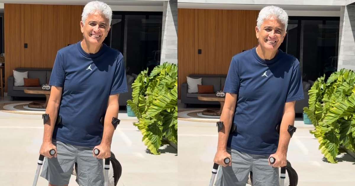 Bebeto surge de muletas, mas tranquiliza fãs: ‘Estou me recuperando muito bem’