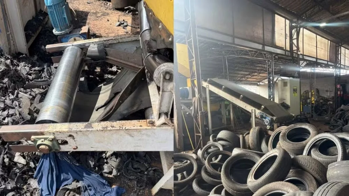 Homem fica preso em máquina de triturar pneus e morre no dia do aniversário