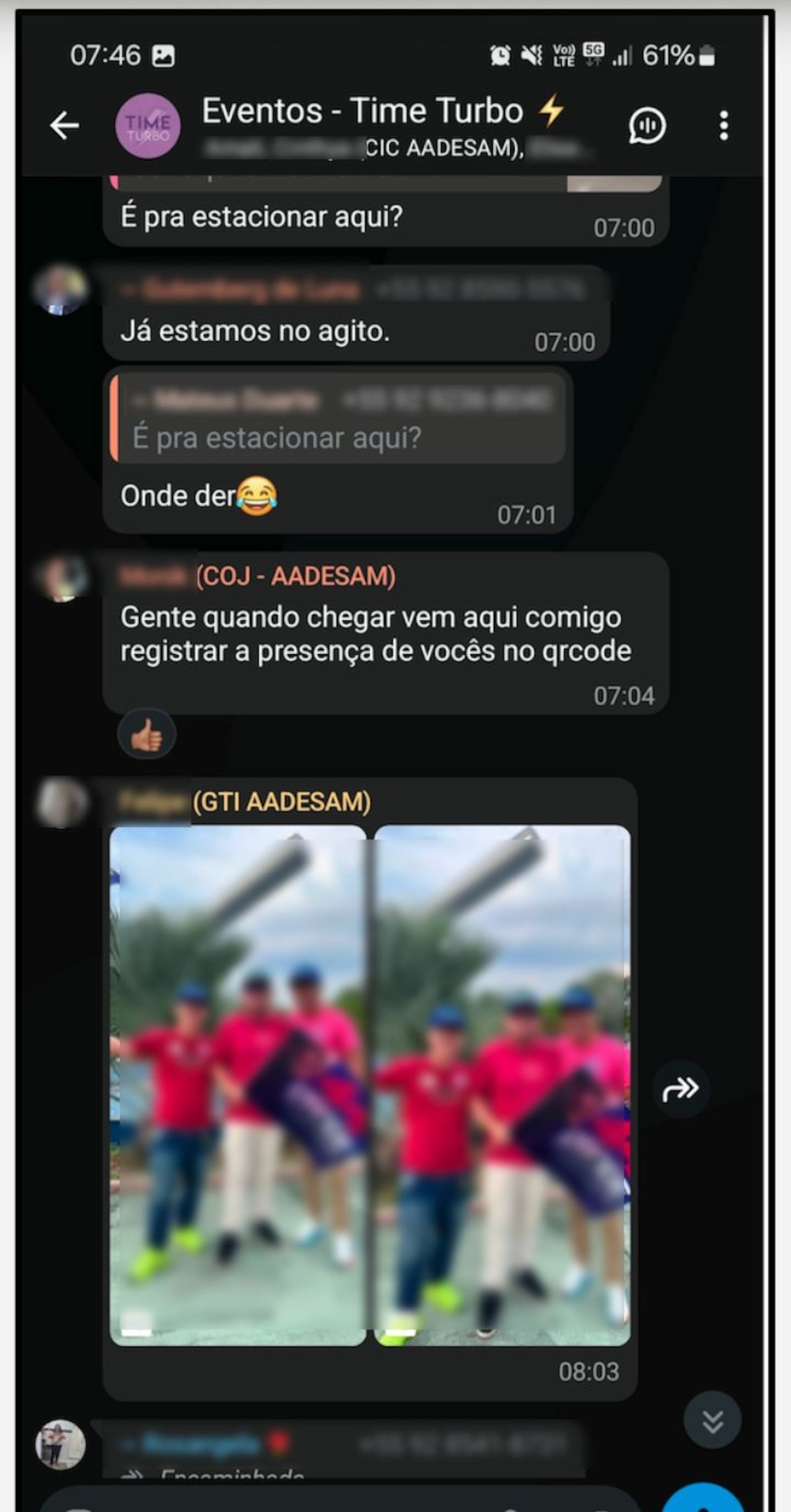 Grupo de WhatsApp com usuária identificada pelo nome de um setor da AADESAM, agência do Amazonas Reprodução/Polícia Federal