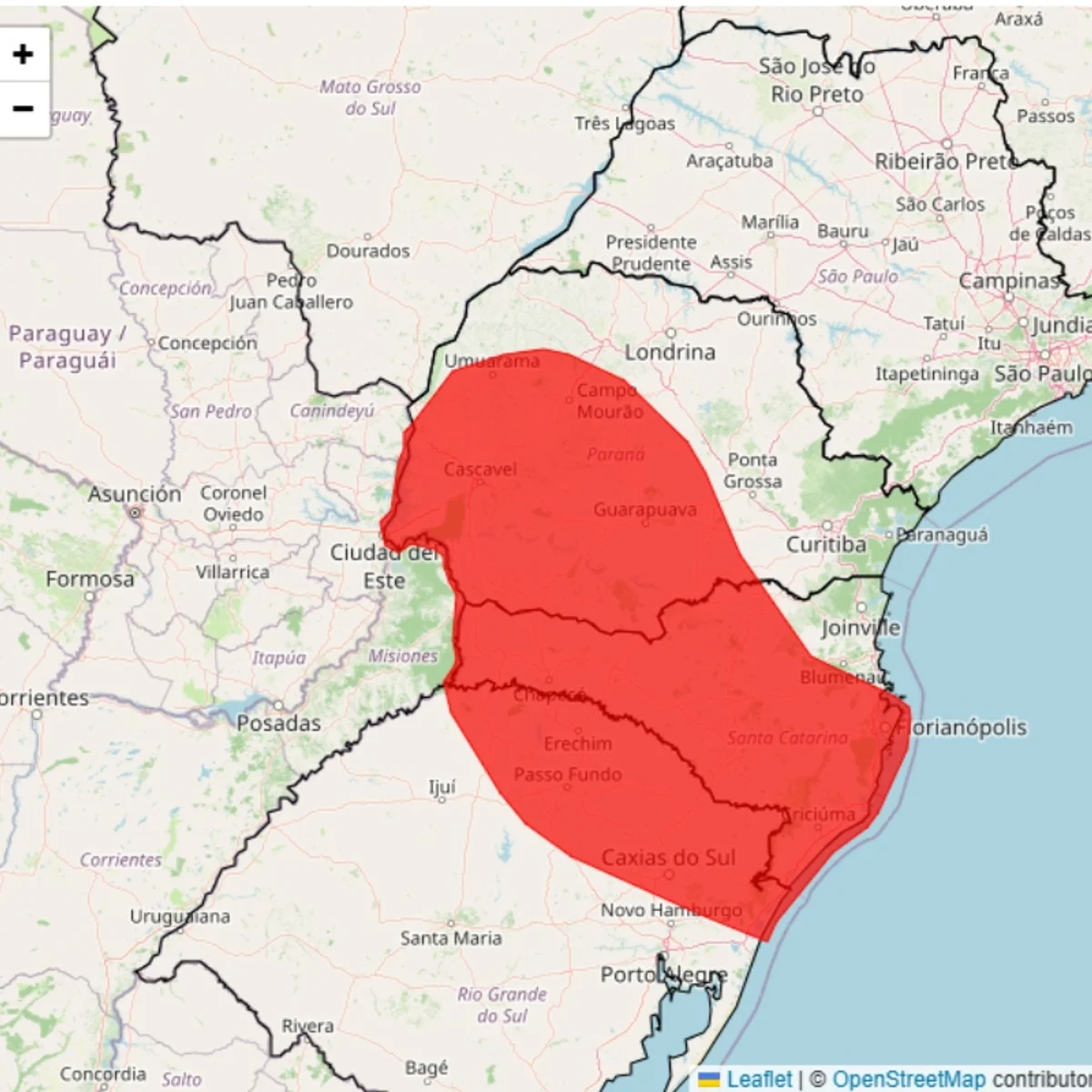 Inmet emite alerta máximo de tempestades para 708 cidades do Sul do país