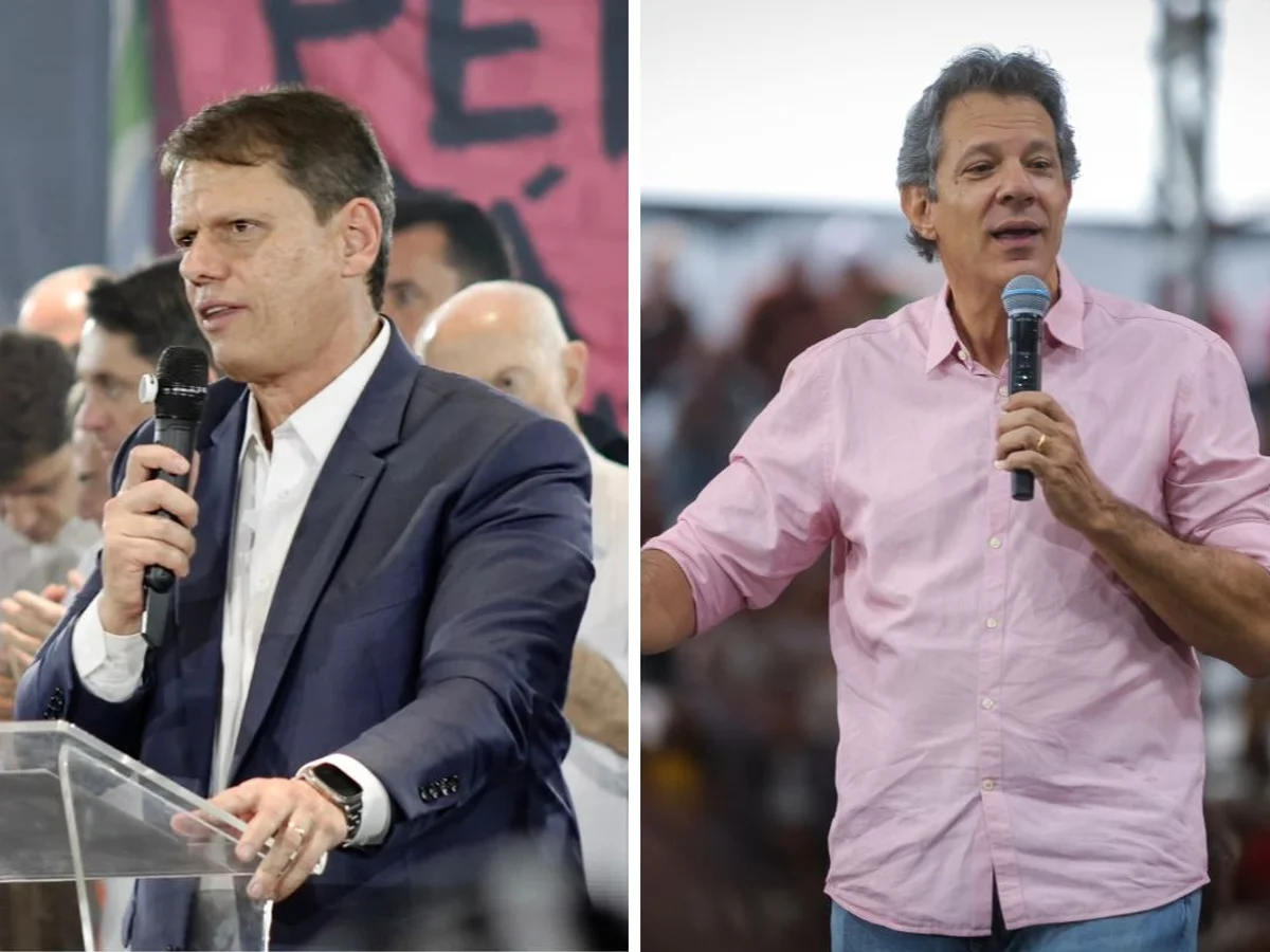 Real Time/Big Data em SP: Tarcísio tem 53% no 1º turno, e Haddad soma 36%