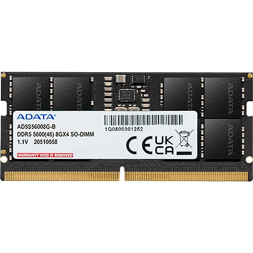 Memória RAM Notebook Adata XPG DDR5 8GB 5600MHz CL46 SODIMM 1.1V, Alto Desempenho e Baixo Consumo – AD5S56008G-S