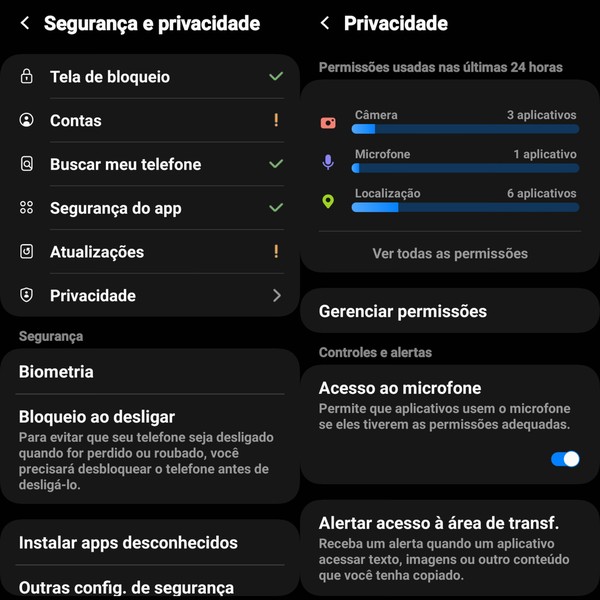 Como descobrir quais apps acessaram sua localização, câmera e microfone