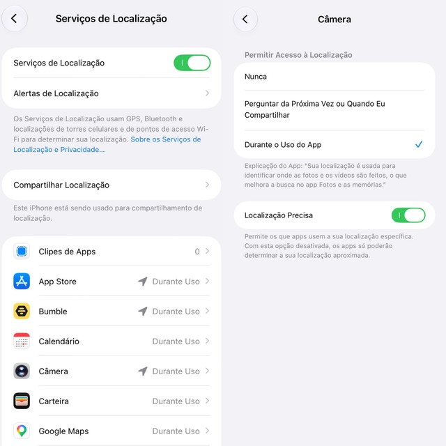 Como descobrir quais apps acessaram sua localização, câmera e microfone