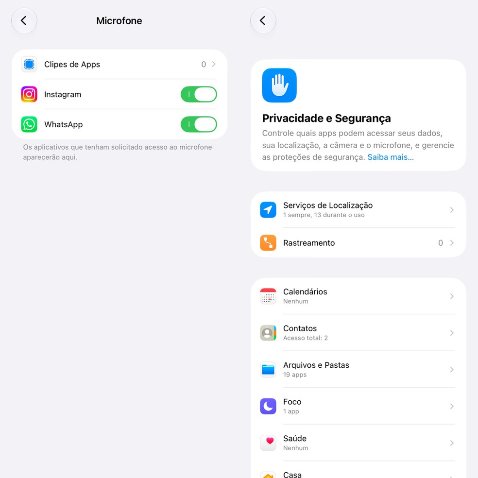 Como descobrir quais apps acessaram sua localização, câmera e microfone