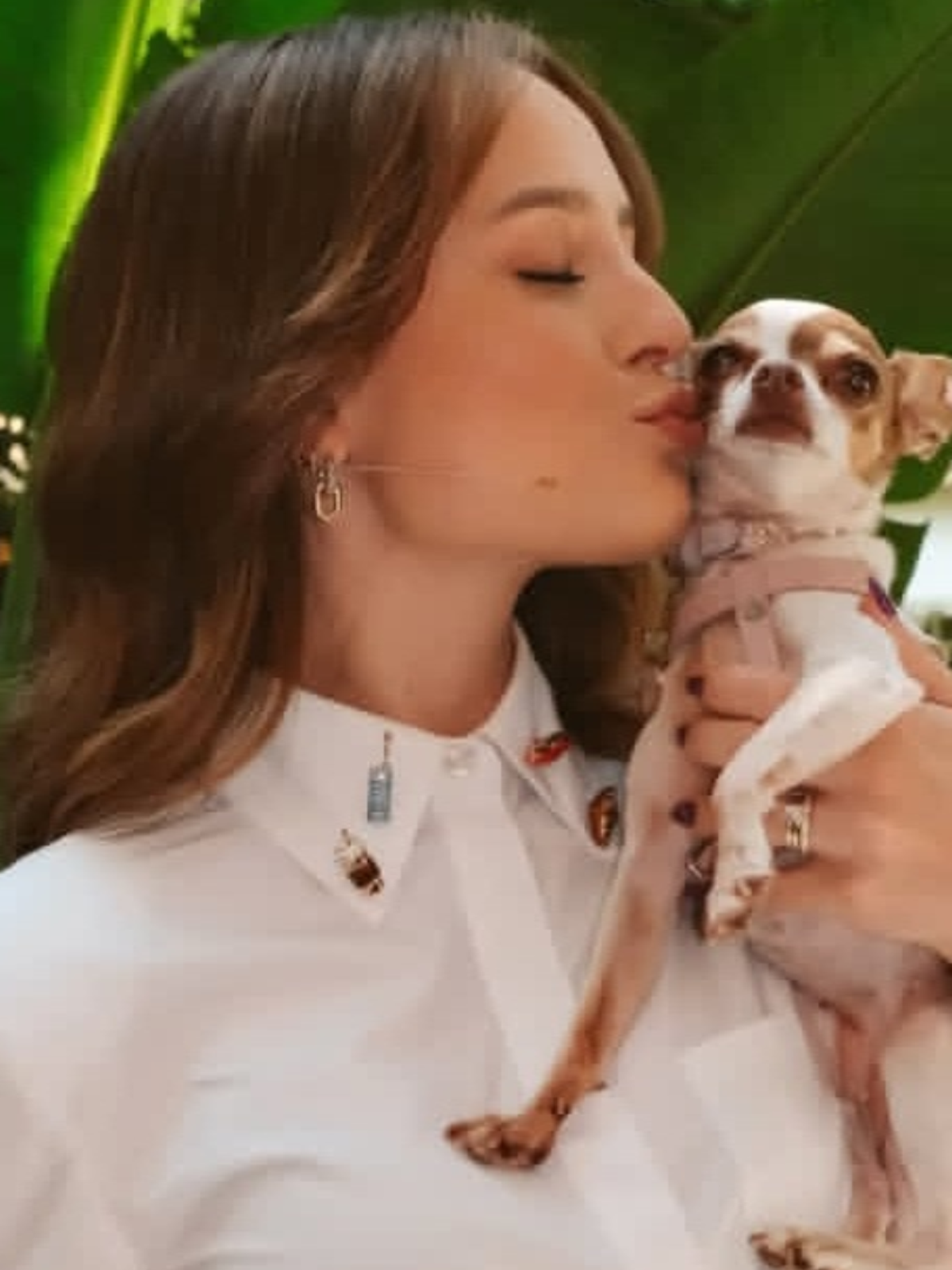Truque de styling: Larissa Manoela atualiza camisa branca com broches para o programa 'É de Casa'