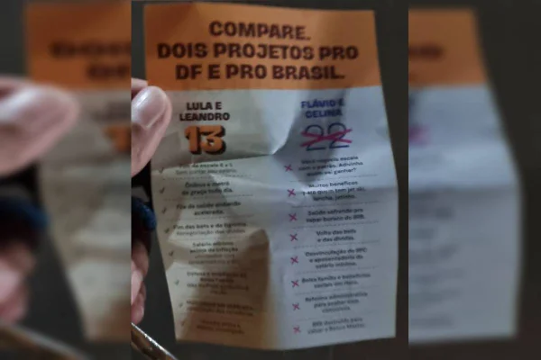 Panfleto distribuído em ato de Grass tem número errado de Celina - destaque galeria