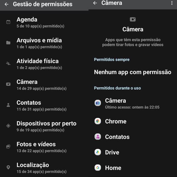 Como descobrir quais apps acessaram sua localização, câmera e microfone