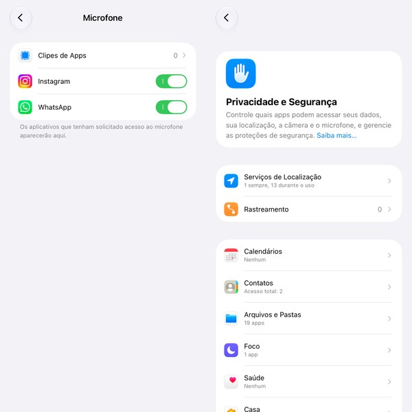 Como descobrir quais apps acessaram sua localização, câmera e microfone