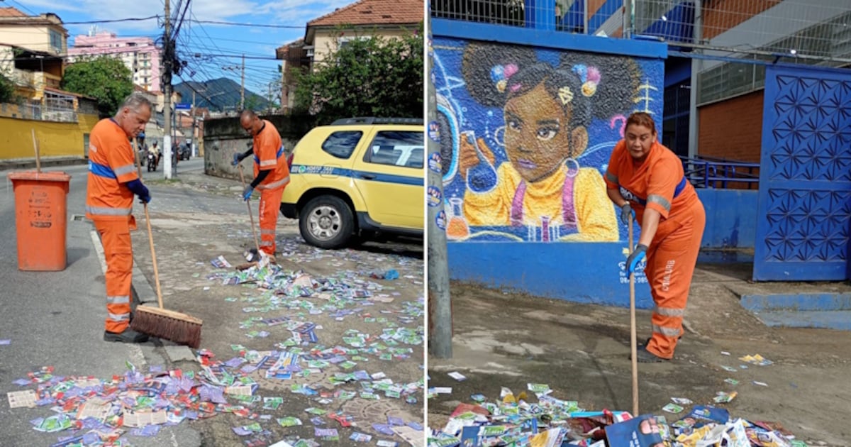 Mais de 420 t de resíduos de material de propaganda eleitoral são removidos por garis no Rio