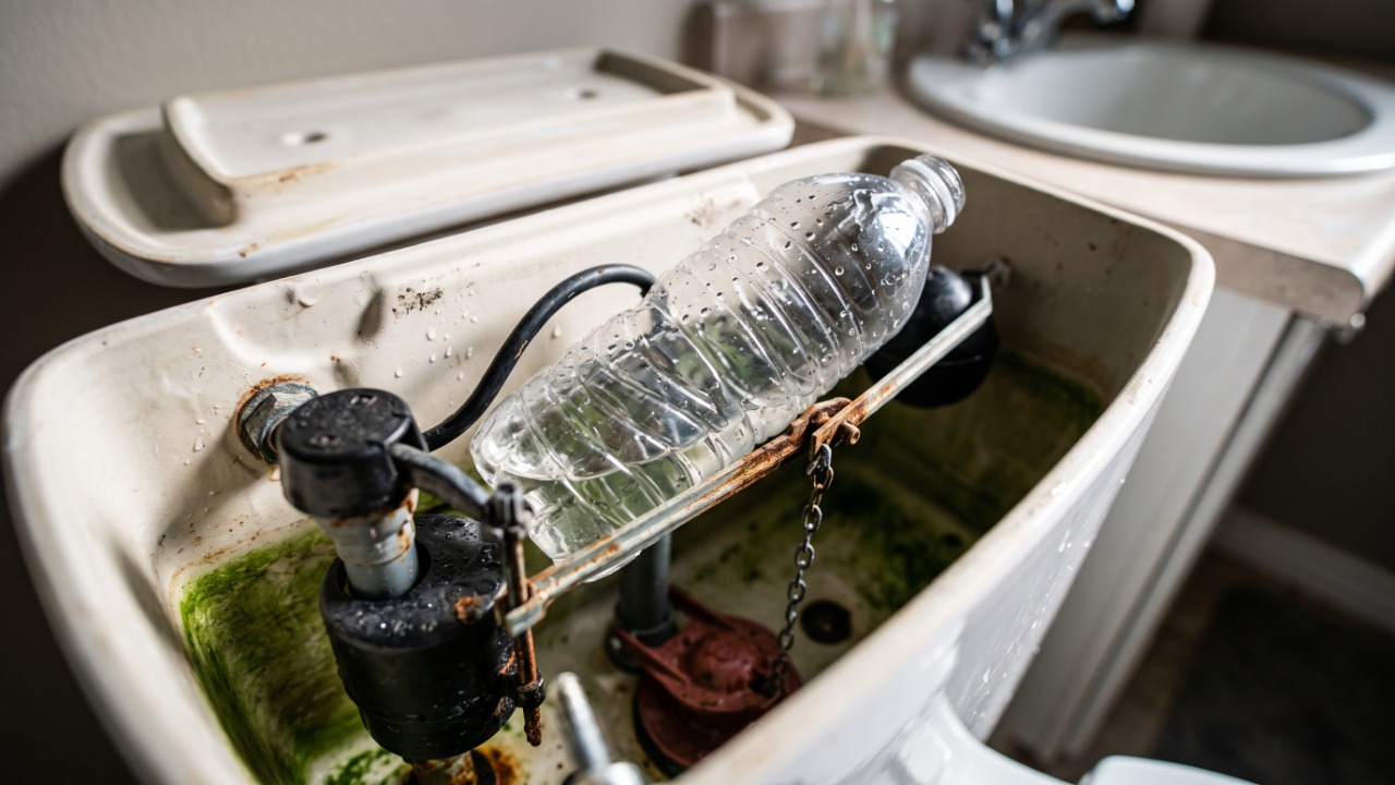 Colocar uma garrafa dentro da caixa do vaso economiza água mesmo? O truque pode sair diferente do esperado