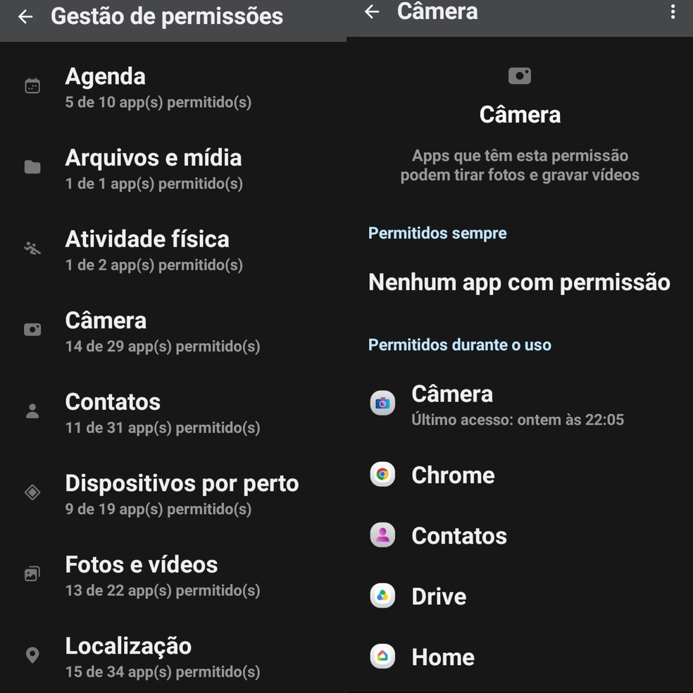 Como descobrir quais apps acessaram sua localização, câmera e microfone