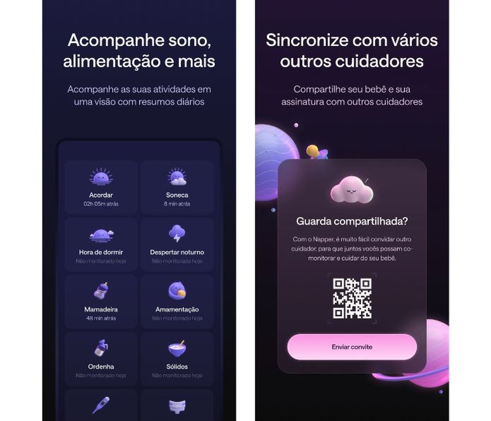 As informações ficam reunidas no histórico para que os responsáveis possam consultar os acontecimentos registrados ao longo do dia — Foto: Reprodução/Google Play Store